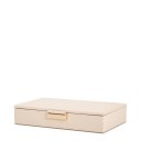 Ver imagem 1 de Caixa em MDF com Revestimento em PU Bege e Metal Dourado 21x12x4,5cm