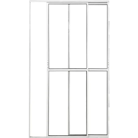 Porta de Aluminio Sacada 2 Folhas Móveis com Trinco Linha Leve:2,10 x 1,50/branco