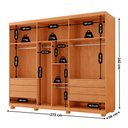 Ver imagem 3 de Guarda Roupa Casal Coliseu 100 Mdf 6 Portas e 6 Gavetas com Pés Moderna Mobília