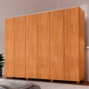 Ver imagem 1 de Guarda Roupa Casal Coliseu 100 Mdf 6 Portas e 6 Gavetas com Pés Moderna Mobília