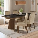 Ver imagem 1 de Conjunto Sala de Jantar Tampo de Vidro 4 Cadeiras Rustic/Preto/Imperial Todi Madesa