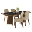 Ver imagem 2 de Conjunto Sala de Jantar Tampo de Vidro 4 Cadeiras Rustic/Preto/Imperial Todi Madesa