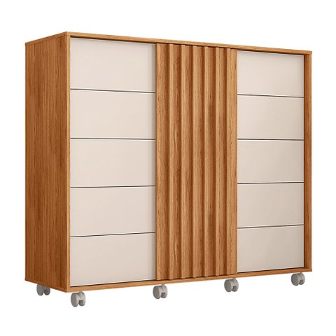 Cômoda Goslar 5 Gavetas 136cm Freijo/off White - Sallar Home
