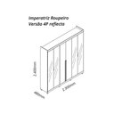 Ver imagem 3 de Guarda-Roupa Casal 6 Portas com 4 Portas Reflecta com Pés com LED Imperatriz 100% MDF