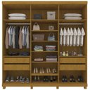 Ver mais imagens de Guarda-Roupa Casal 6 Portas com 4 Portas Reflecta com Pés com LED Imperatriz 100% MDF