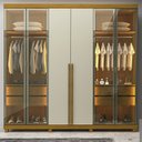 Ver imagem 7 de Guarda-Roupa Casal 6 Portas com 4 Portas Reflecta com Pés com LED Imperatriz 100% MDF