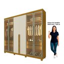 Ver imagem 5 de Guarda-Roupa Casal 6 Portas com 4 Portas Reflecta com Pés com LED Imperatriz 100% MDF