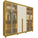 Ver imagem 2 de Guarda-Roupa Casal 6 Portas com 4 Portas Reflecta com Pés com LED Imperatriz 100% MDF
