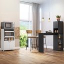 Ver imagem 1 de Balcão para Forno e Micro-ondas 2 Portas e Bancada com Armário Multimóveis Mp2253 Branco/preto