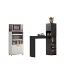 Ver imagem 2 de Balcão para Forno e Micro-ondas 2 Portas e Bancada com Armário Multimóveis Mp2253 Branco/preto