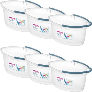 Kit 6 Baldes Sanremo Oval 14 Litros Limpeza Casa Condomínio