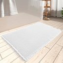 Ver imagem 1 de Tapete Antiderrapante Banheiro Waffle Branco 0,40x0,60m