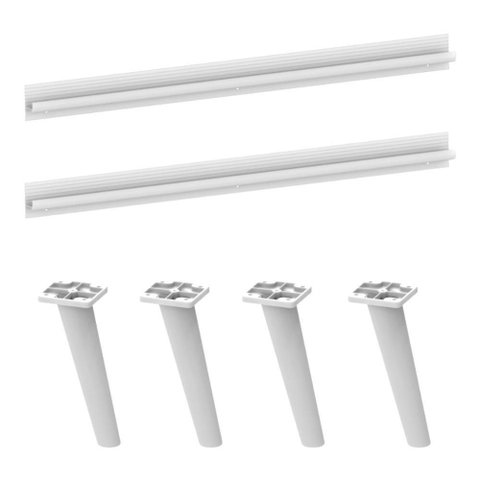 Kit 2 Puxadores com 4 Pés Palito Retrô para Paneleiro 62cm Veneza Multimóveis Mp2310 Branco