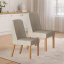 Ver imagem 2 de Conjunto jantar 6 cadeiras maciça 2x1 Iza - Arbo Design off white linho palha
