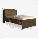 Ver imagem 2 de Cama Solteiro Tamires Baú Castanho com Gavetas