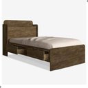 Ver imagem 1 de Cama Solteiro Tamires Baú Castanho com Gavetas