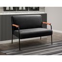 Ver imagem 4 de Kit Namoradeira + 2 Poltronas Jade Braços Metal Decoração Recepção Sala - Veludo Preto