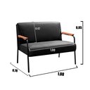 Ver imagem 6 de Kit Namoradeira + 2 Poltronas Jade Braços Metal Decoração Recepção Sala - Veludo Preto
