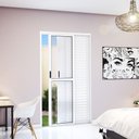 Ver imagem 1 de Porta Balcão de Aluminio 3 Folhas 213x150 Riobras Aluminio Branco
