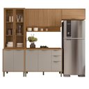 Ver imagem 7 de Cozinha Compacta Modulada 4 Peças 270cm 10 Portas e 2 Gavetas Colors Marrom Freijó/Cinza Niquel