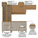 Ver imagem 4 de Cozinha Compacta Modulada 4 Peças 270cm 10 Portas e 2 Gavetas Colors Marrom Freijó/Cinza Niquel