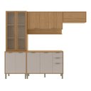 Ver imagem 2 de Cozinha Compacta Modulada 4 Peças 270cm 10 Portas e 2 Gavetas Colors Marrom Freijó/Cinza Niquel