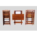 Ver imagem 2 de Conjunto Mesa de Madeira Dobrável com 4 Cadeiras - Imbuia