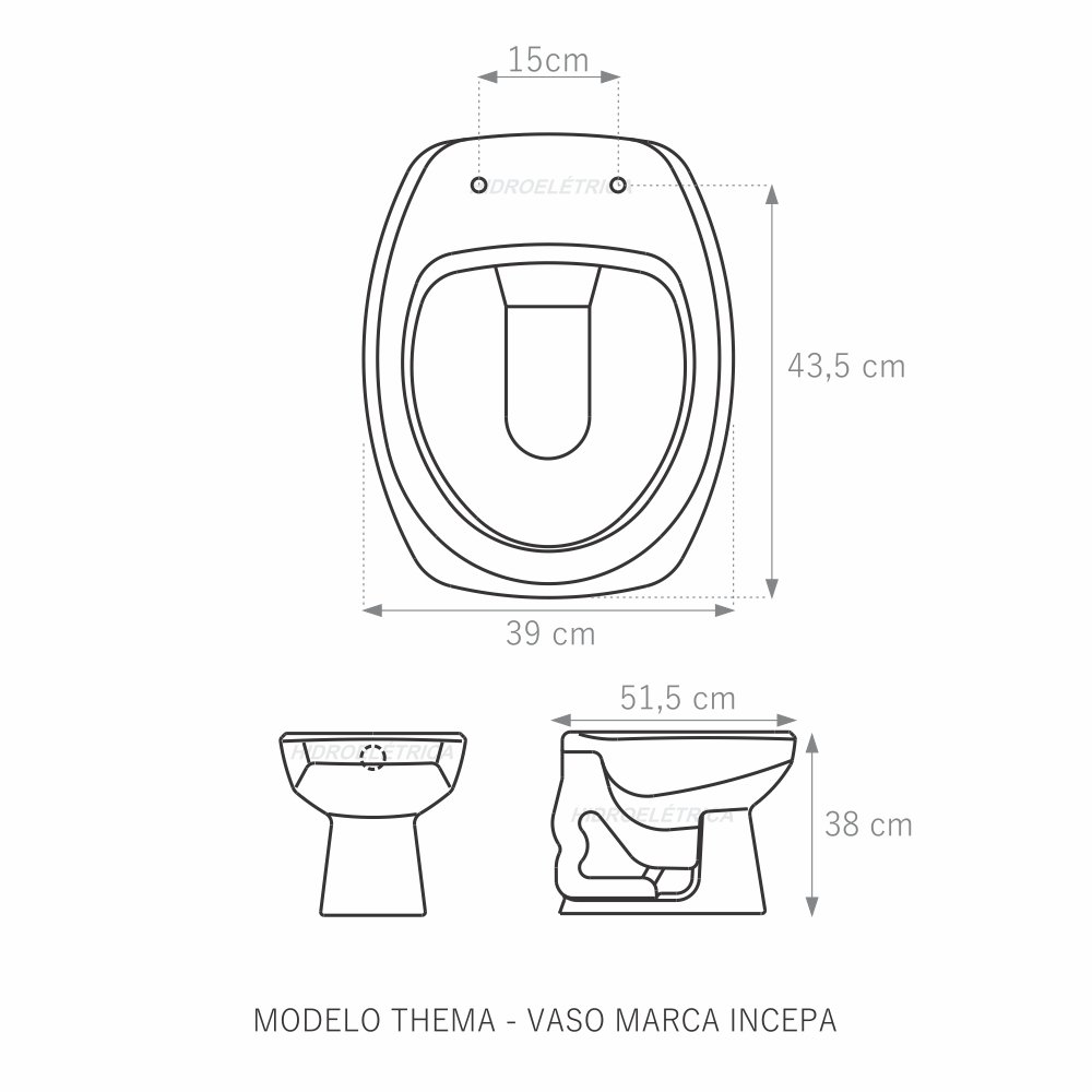 Assento Sanitário Thema Branco Tampa para Vaso Incepa em Madeira Laqueada - 2