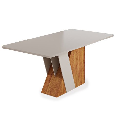 Mesa de Jantar 6 Lugares Retangular Tampo de MDF Xangai Cobre/Blonde - Casa Giulia