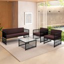 Ver imagem 1 de Conjunto para Área Externa de Fibra Sintética - 02 Poltronas Namoradeira Mesa de Centro Santiago