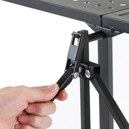 Estante Rack D Aço Dobrável Preta C 3 Prateleiras e Rodízios - 4