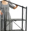 Ver imagem 3 de Estante Rack D Aço Dobrável Preta C 3 Prateleiras e Rodízios