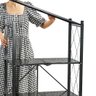 Estante Rack D Aço Dobrável Preta C 3 Prateleiras e Rodízios - 3