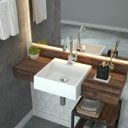 Ver imagem 1 de Cuba de Semi Encaixe para Banheiro Xq355 Quadrada Compace