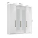 Ver imagem 3 de Guarda-Roupa Casal com Espelho 4 Portas 4 Gavetas Berlim