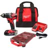Kit Parafusadeira Furadeira 1/2" Milwaukee 2802-159cpo + Bateria 18v, Carregador, Bolsa e Packout Or - 2