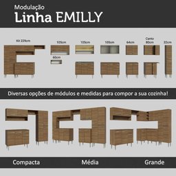 Armário de Cozinha Completa 325cm Rustic Emilly  Madesa 02 - 11