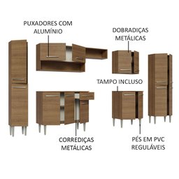 Armário de Cozinha Completa 325cm Rustic Emilly  Madesa 02 - 5