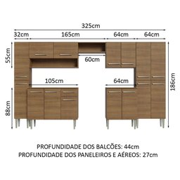 Armário de Cozinha Completa 325cm Rustic Emilly  Madesa 02 - 4