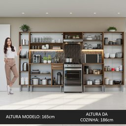 Armário de Cozinha Completa 325cm Rustic Emilly  Madesa 02 - 6