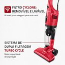 Ver imagem 3 de Aspirador de Pó Mondial Turbo Cycle Vermelho/preto 1100w 127v - Ap-36