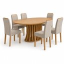 Ver imagem 3 de Conjunto Sala de Jantar 6 Lugares Tampo MDF 180x90cm Mesa Orgânica Arthus e Cadeiras Lyra