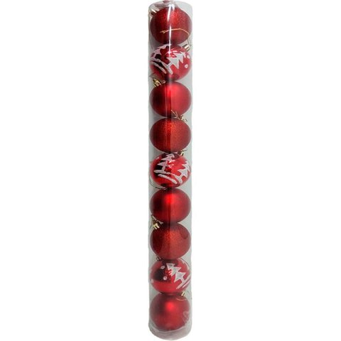 Kit 27 Bolas Enfeite Natalino Árvore Natal Vermelho Glitter