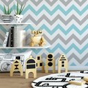 Ver imagem 3 de Papel de Parede Chevron Cinza e Azul Bebê - 1,50x0,50m