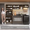 Ver imagem 5 de Armário de Cozinha Compacta 235cm Rustic/preto Gourmet Madesa Xa03