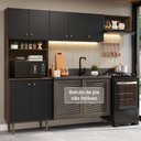 Ver imagem 1 de Armário de Cozinha Compacta 235cm Rustic/preto Gourmet Madesa Xa03