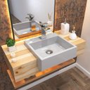 Ver imagem 1 de Cuba de Semi Encaixe para Banheiro Xq395 Quadrada Compace