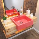 Ver imagem 1 de Cuba de Semi Encaixe para Banheiro Xq395 Quadrada Compace