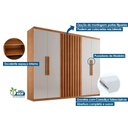 Ver imagem 3 de Guarda Roupa Casal 6 Portas e 2 Gavetas Cairo Naturale - Rufato