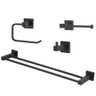 Kit Acessórios Quadrado Banheiro Preto/Black Fosco 4 Peças - 1